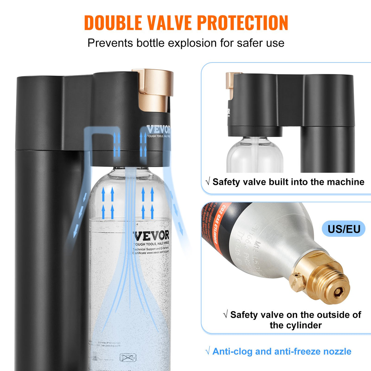 Sparkling Water Maker, Soda Maker Machine for Home Carbonating, Seltzer Water Starter Kit with BPA-free 1L V952-SDSJHCO2QP1LLTZYNV0