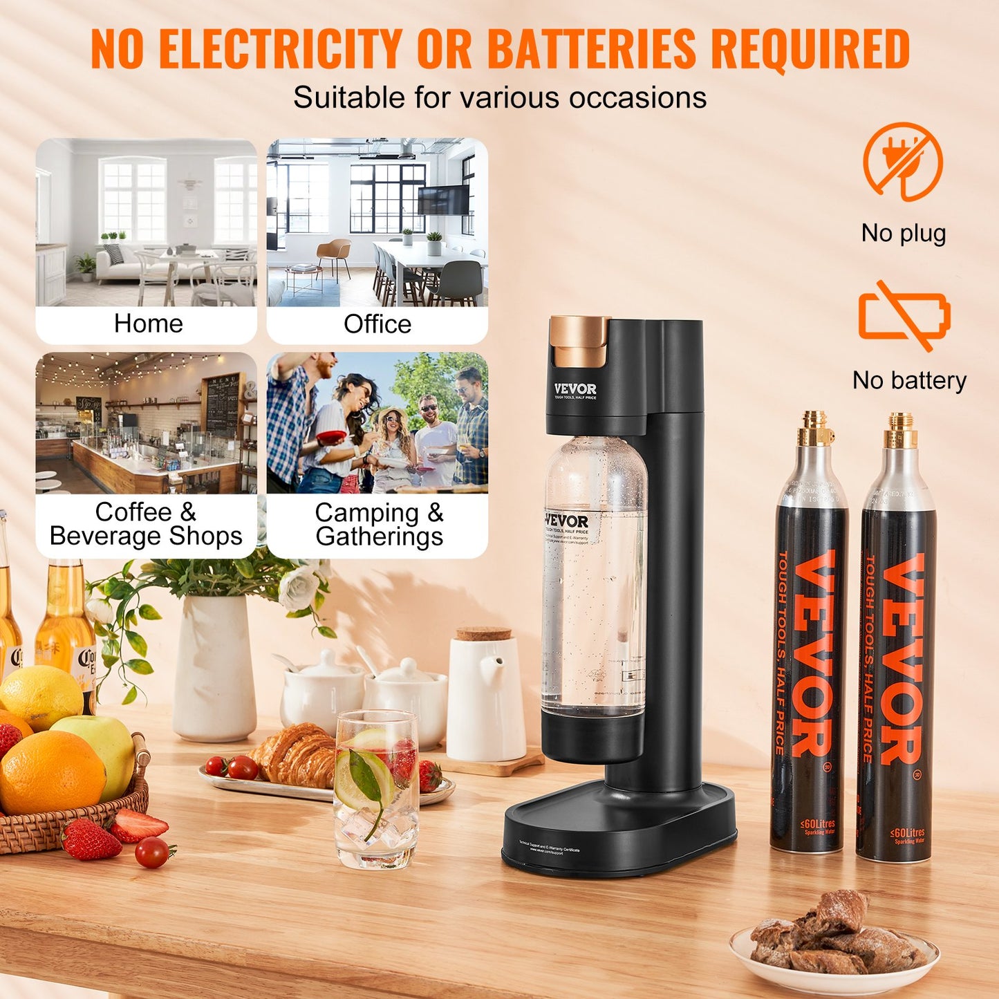 Sparkling Water Maker, Soda Maker Machine for Home Carbonating, Seltzer Water Starter Kit with BPA-free 1L V952-SDSJHCO2QP1LLTZYNV0