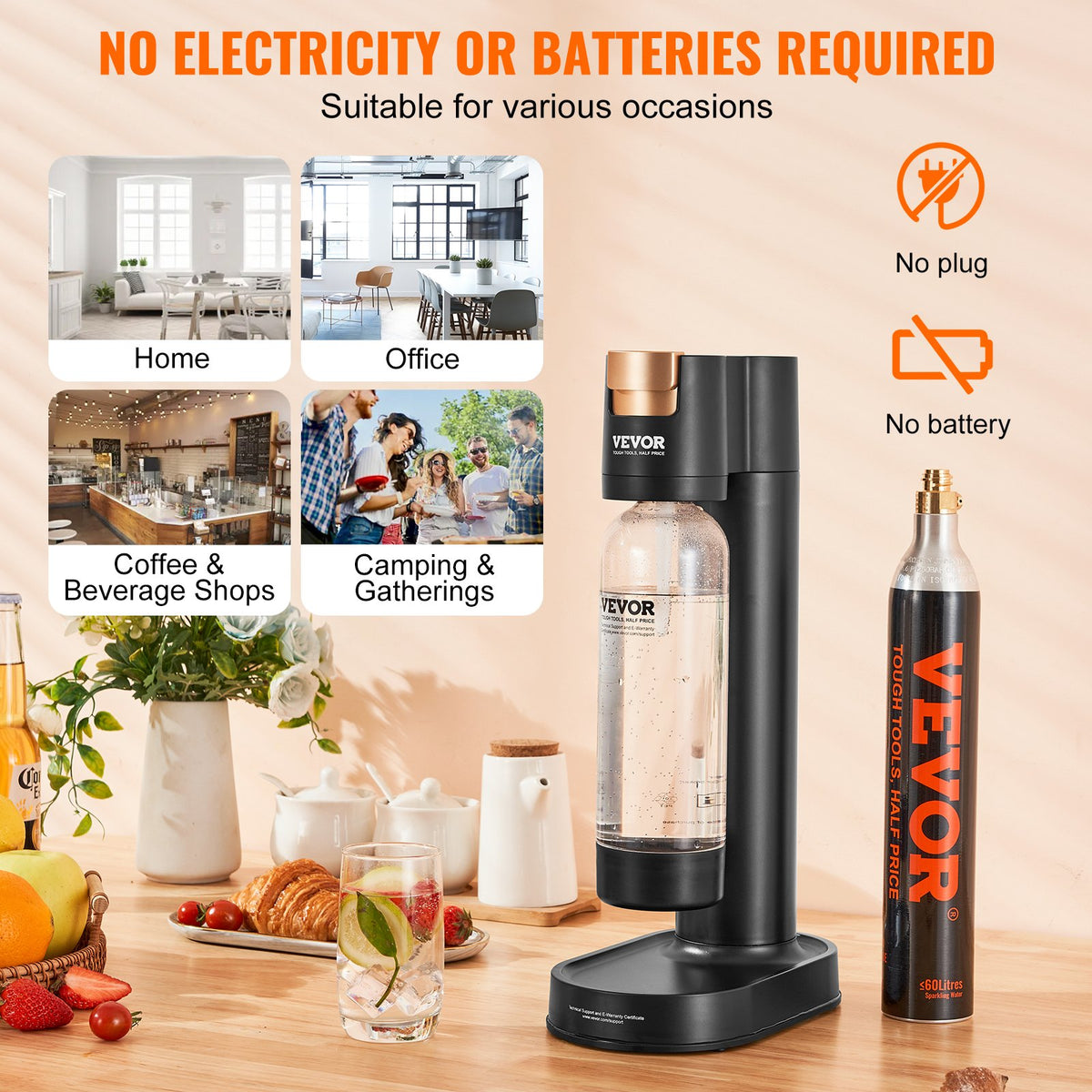 Sparkling Water Maker, Soda Maker Machine for Home Carbonating, Seltzer Water Starter Kit with BPA-free 1L V952-SDSJHCO2QP1LMJ1VGV0
