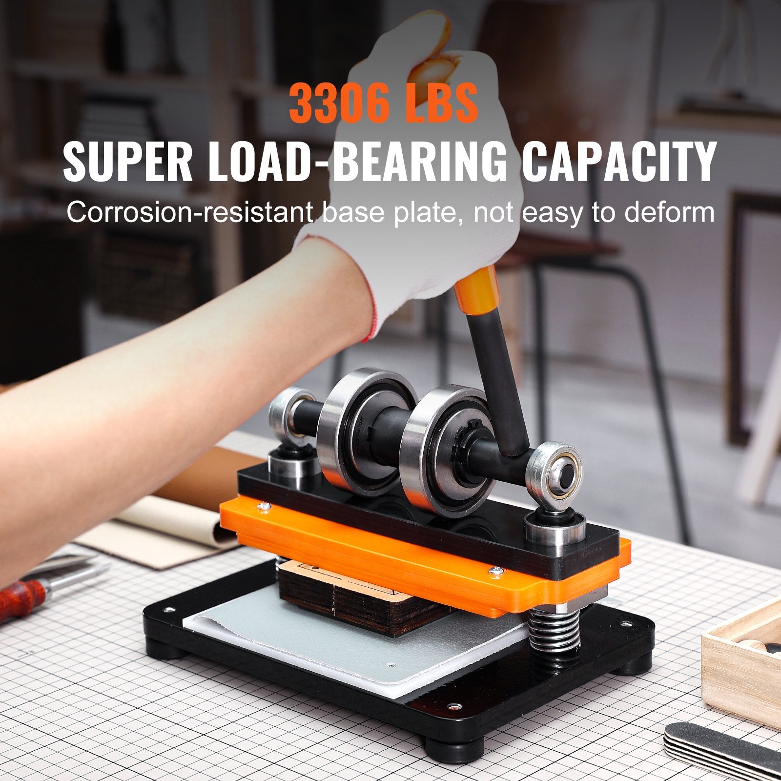 Leather Cutting Machine, 7.1 x 3.9 in Embossing Plate Manual Die Cutter, 0.47 in Pressure Stroke Leather V952-SDSLPGYHJ18XT44PEV0
