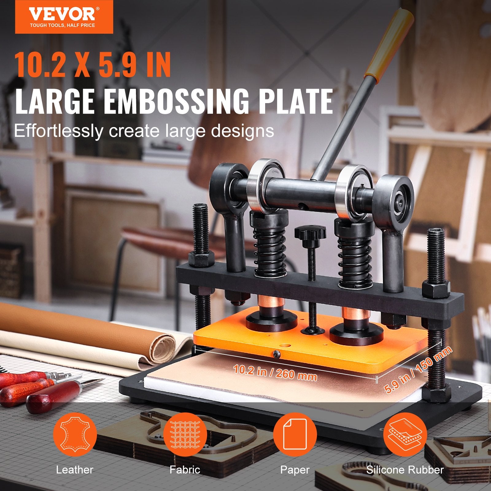 Leather Cutting Machine, 10.2 x 5.9 in Embossing Plate Manual Die Cutter, 0.47 in Pressure Stroke Leather V952-SDSLPGYHJ26XK2HM6V0