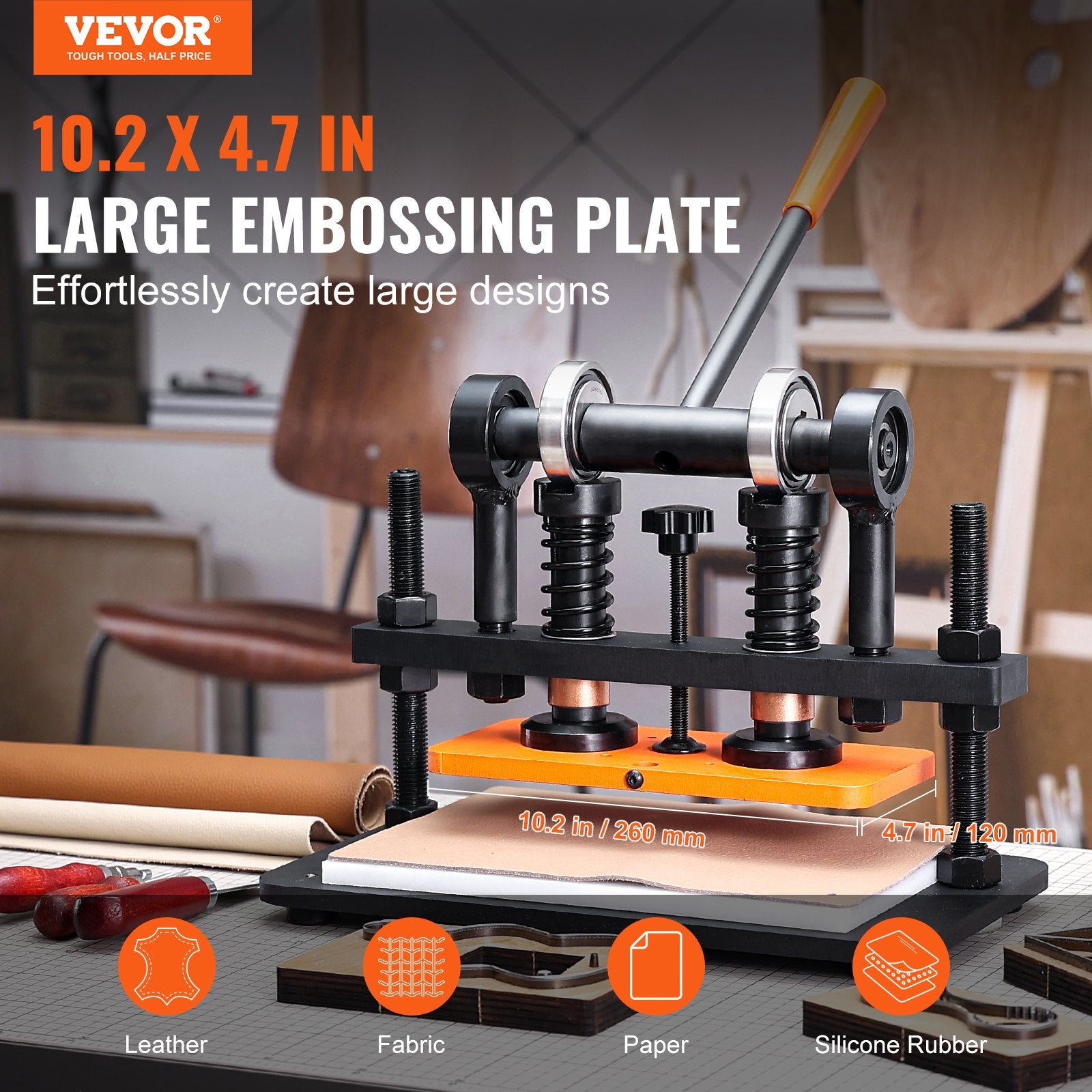 Leather Cutting Machine, 10.2 x 4.7 in Embossing Plate Manual Die Cutter, 0.47 in Pressure Stroke Leather V952-SDSLPGYHJ26XWNZX0V0