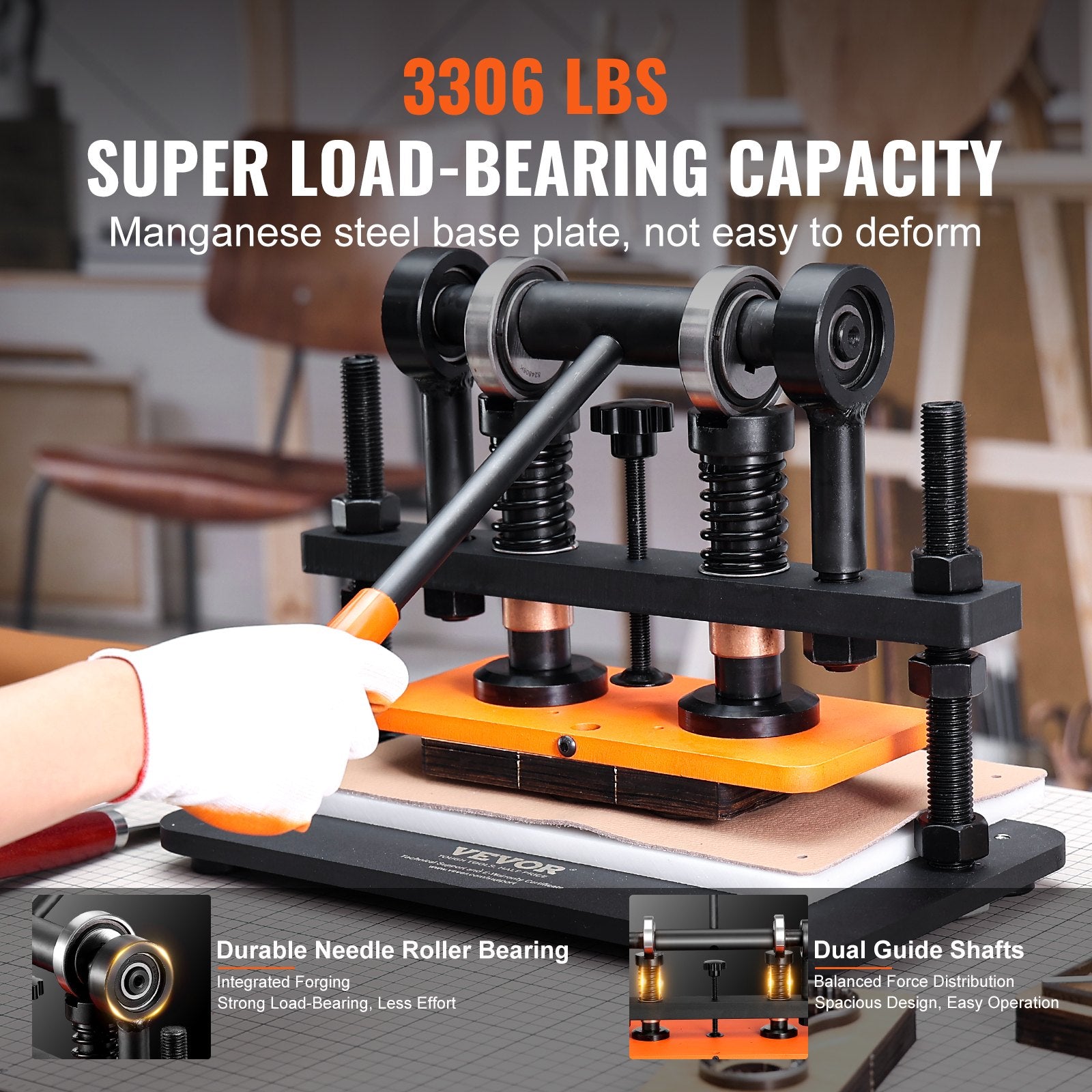 Leather Cutting Machine, 10.2 x 4.7 in Embossing Plate Manual Die Cutter, 0.47 in Pressure Stroke Leather V952-SDSLPGYHJ26XWNZX0V0