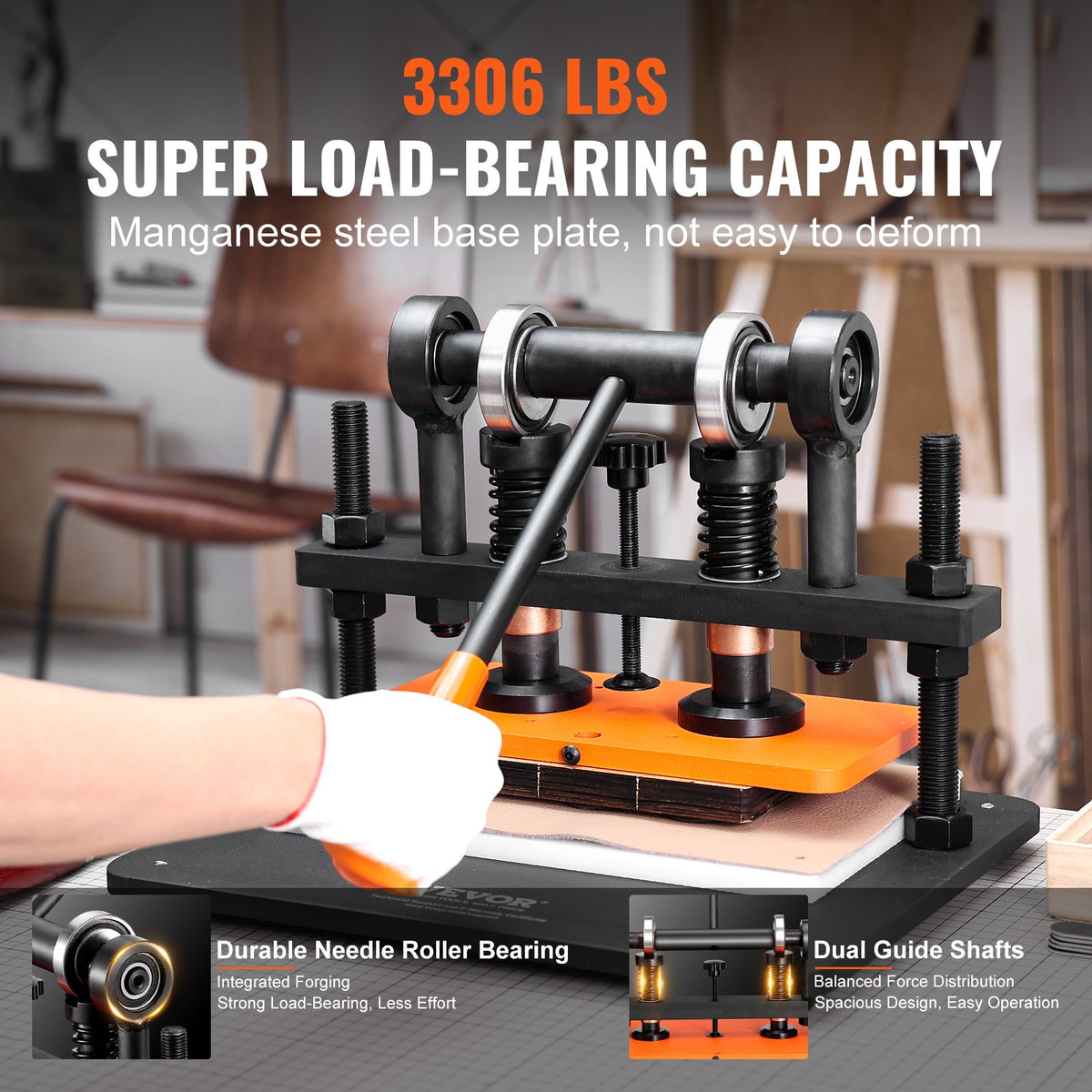 Leather Cutting Machine, 11 x 5.5 in Embossing Plate Manual Die Cutter, 0.47 in Pressure Stroke Leather V952-SDSLPGYHJ28XE5XVZV0