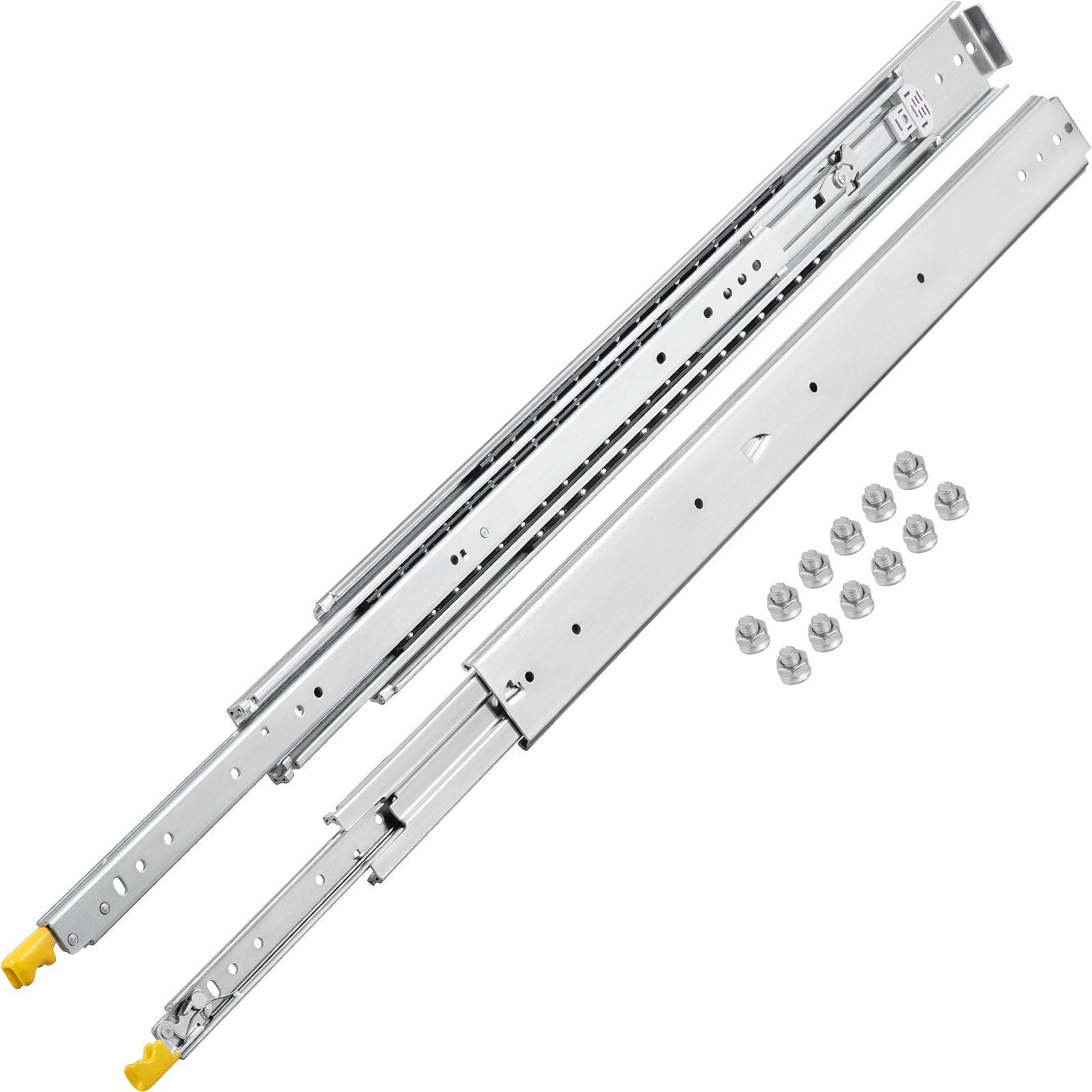 Drawer Slides with Lock, 1 Pair 40 inch, Heavy-Duty Industrial Steel up to 500 lbs Capacity, 3-Fold Full V952-SDSSSCTD40500HBPDV0