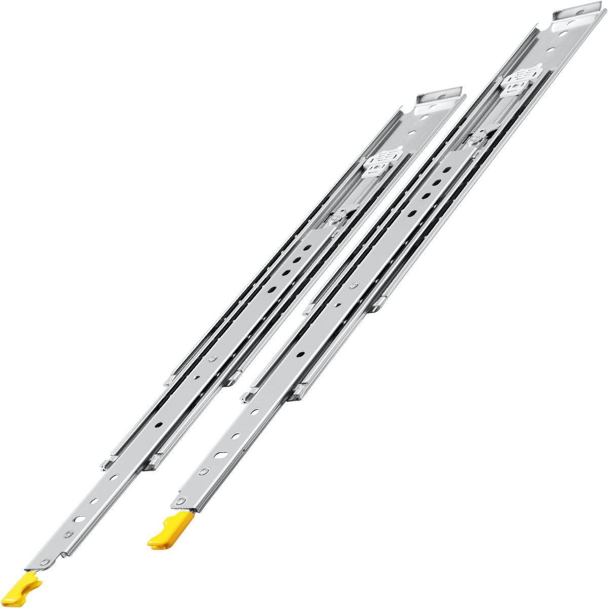 Drawer Slides with Lock, 1 Pair 40 inch, Heavy-Duty Industrial Steel up to 500 lbs Capacity, 3-Fold Full V952-SDSSSCTD40500HBPDV0