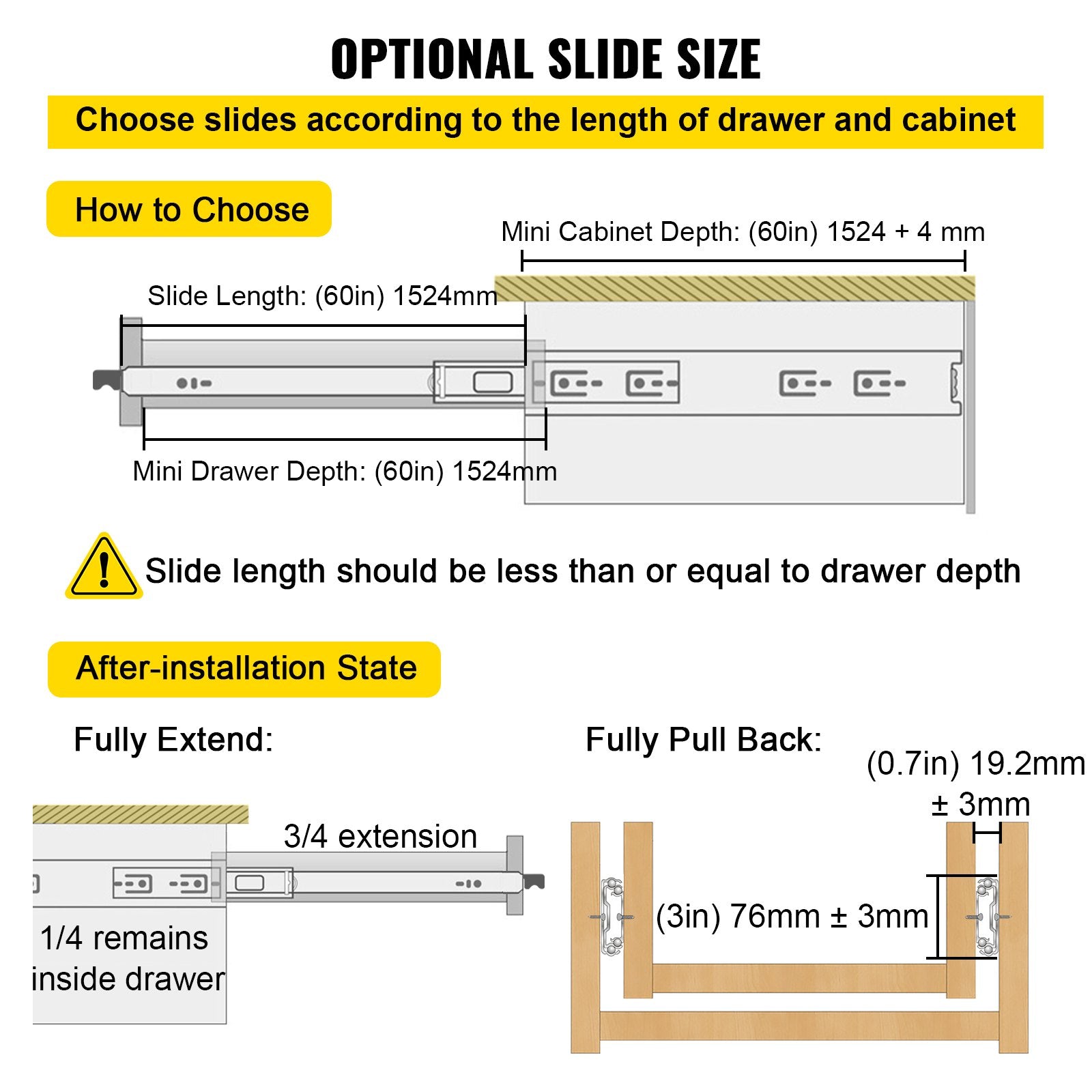 Drawer Slides with Lock, 1 Pair 60 inch, Heavy-Duty Industrial Steel up to 500 lbs Capacity, 3-Fold Full V952-SDSSSCTD60500CW2TV0