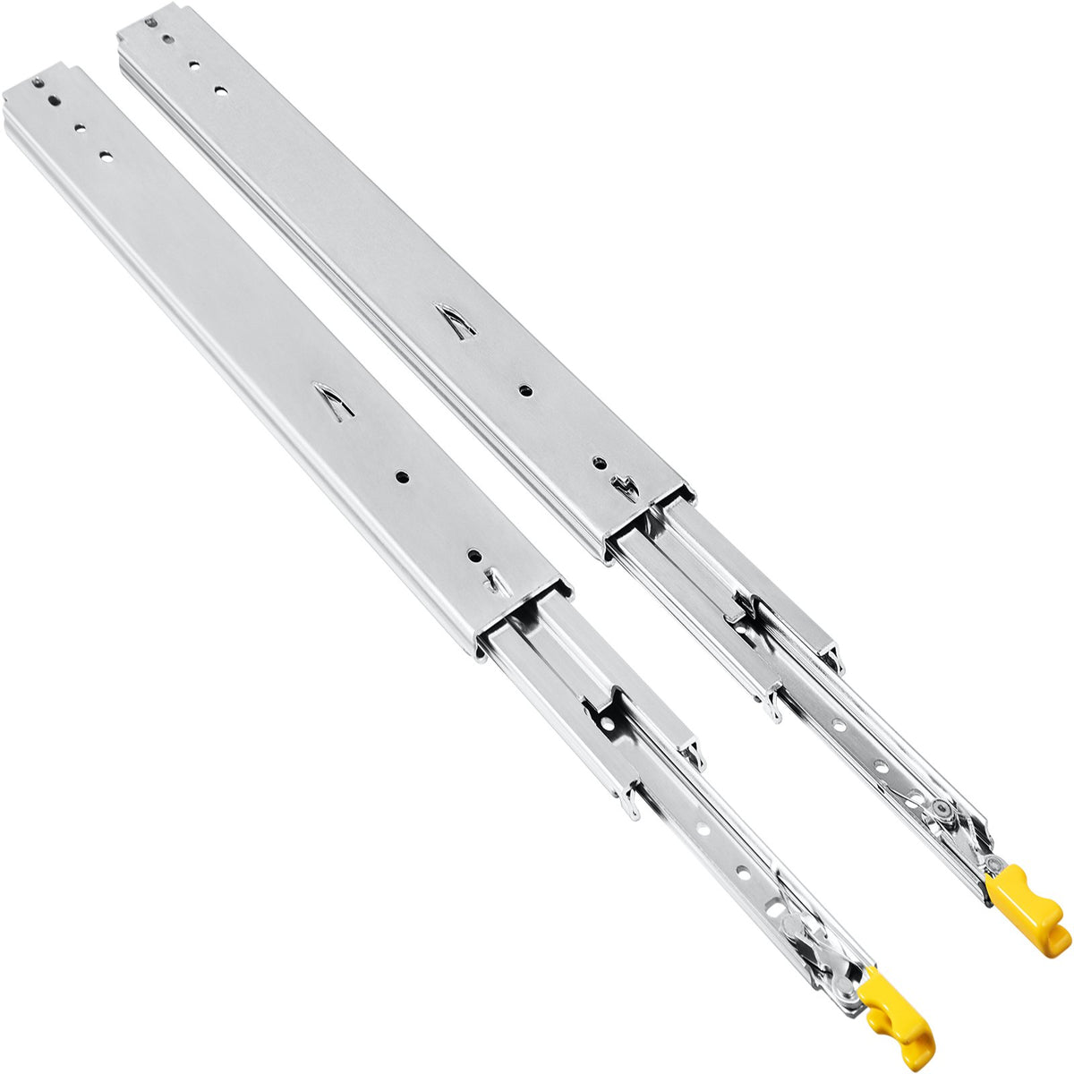 Drawer Slides with Lock, 1 Pair 60 inch, Heavy-Duty Industrial Steel up to 500 lbs Capacity, 3-Fold Full V952-SDSSSCTD60500CW2TV0