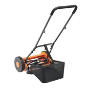 40cm Push Reel Lawn Mower 5-Blade Adjustable Height Grass Catcher 2-Wheel V952-SDTSGZGCJ16I1M9M1001V0