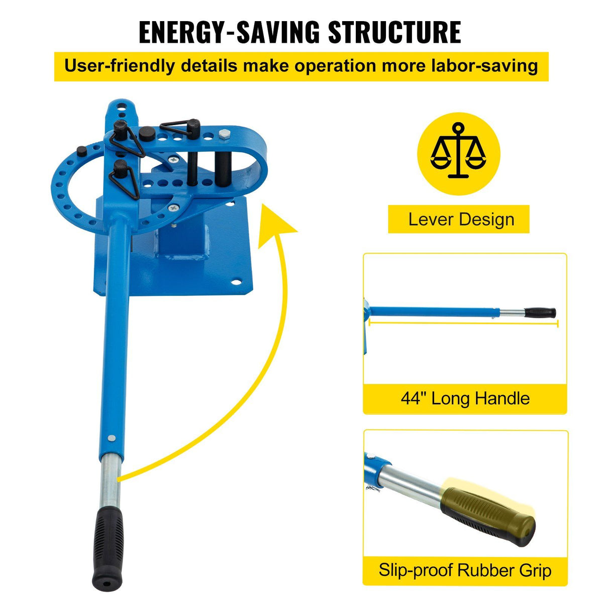 YP-9 Manual Bender, Soild Round Square Bar Metal Bender with 7 Bending Dies, Metal Rod Bar Bender Bending V952-SDWGJ1-3INCH00001V0