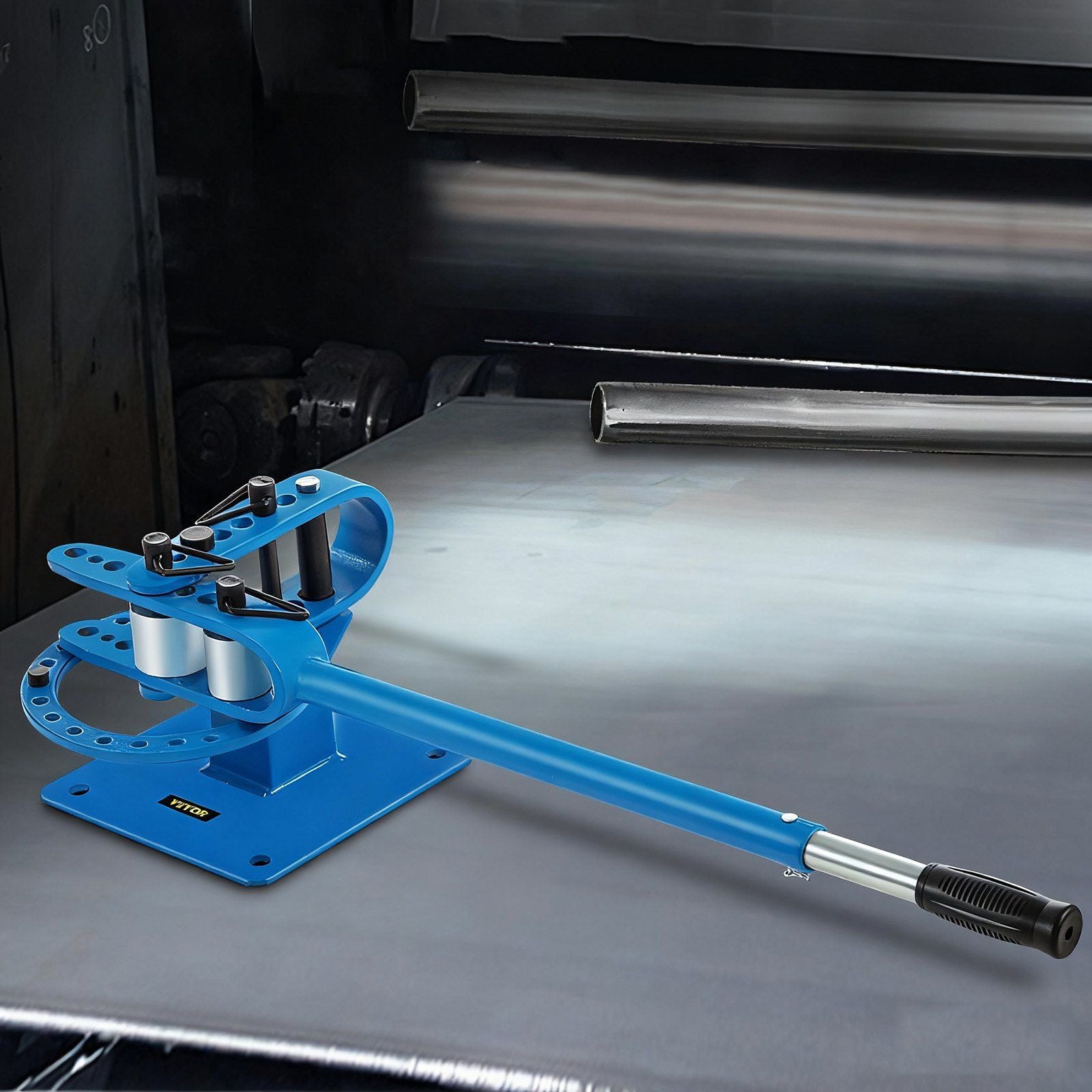 YP-9 Manual Bender, Soild Round Square Bar Metal Bender with 7 Bending Dies, Metal Rod Bar Bender Bending V952-SDWGJ1-3INCH00001V0
