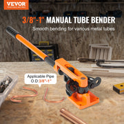 Pipe Tube Bender, 3/8" to 1" OD Manual Pipe Tube Bender with 7 Bending Dies, 180 degrees Copper Aluminum V952-SDWGJCSGY7381K20RV0