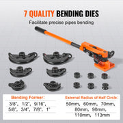 Pipe Tube Bender, 3/8" to 1" OD Manual Pipe Tube Bender with 7 Bending Dies, 180 degrees Copper Aluminum V952-SDWGJCSGY7381K20RV0