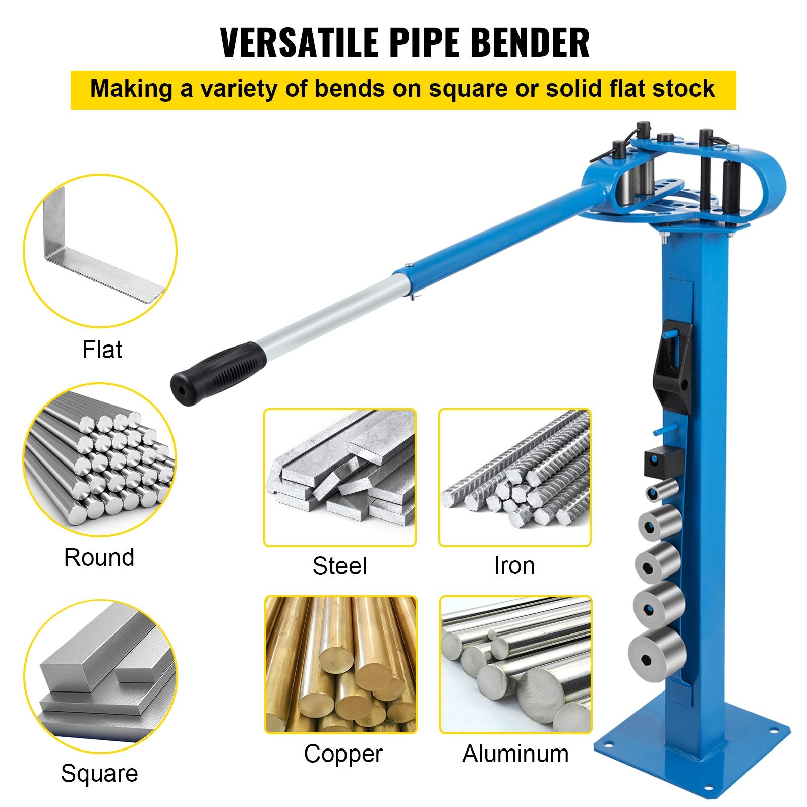 YP-38 Metal Bender 1"-3" Flat Bar Square Rod Bending 7 Dies w/ Floor Stand V952-SDWGJYP38ZH000001V0