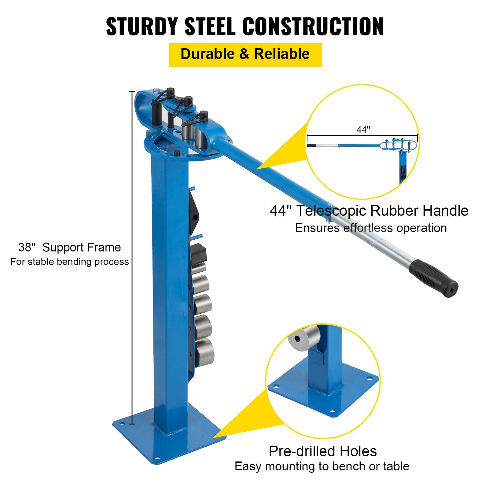 YP-38 Metal Bender 1"-3" Flat Bar Square Rod Bending 7 Dies w/ Floor Stand V952-SDWGJYP38ZH000001V0