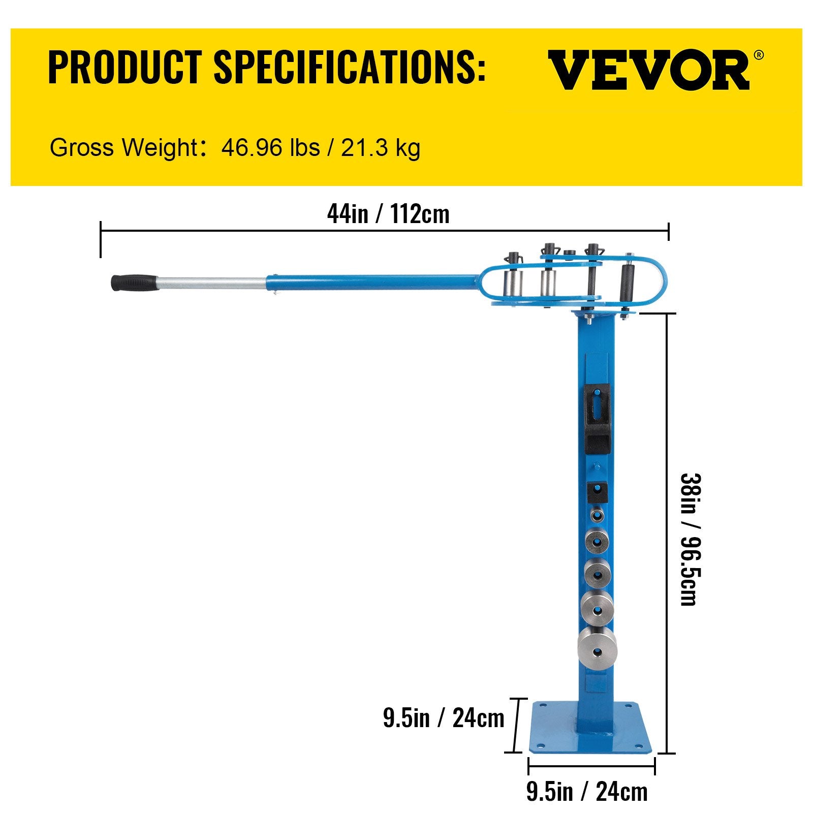 YP-38 Metal Bender 1"-3" Flat Bar Square Rod Bending 7 Dies w/ Floor Stand V952-SDWGJYP38ZH000001V0