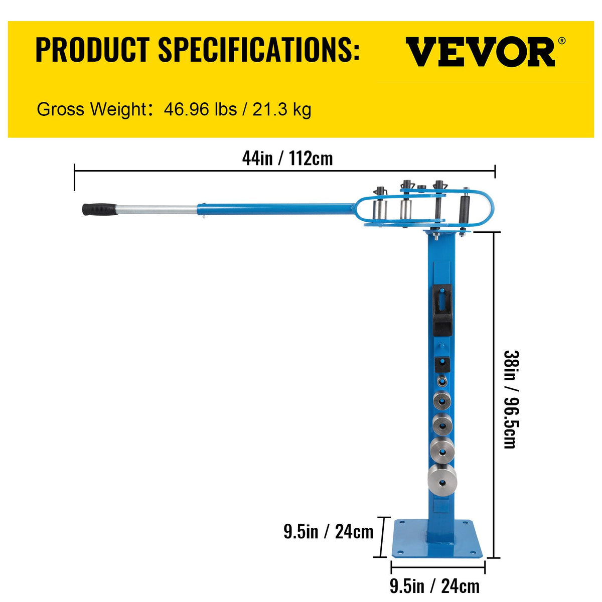 YP-38 Metal Bender 1"-3" Flat Bar Square Rod Bending 7 Dies w/ Floor Stand V952-SDWGJYP38ZH000001V0