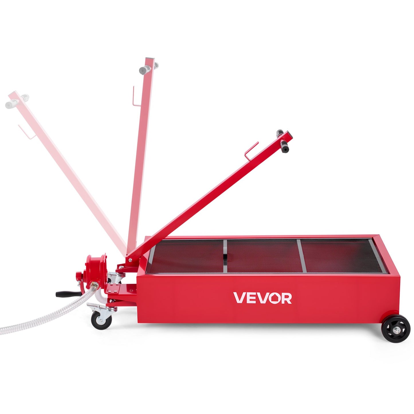 Low Profile Oil Drain Pan, 75.7 L Capacity, Rolling Oil Drain Pan with Manual Pump, 2.2 m Hose & T Folding V952-SDWSPYCJS20GXVX4S001V0