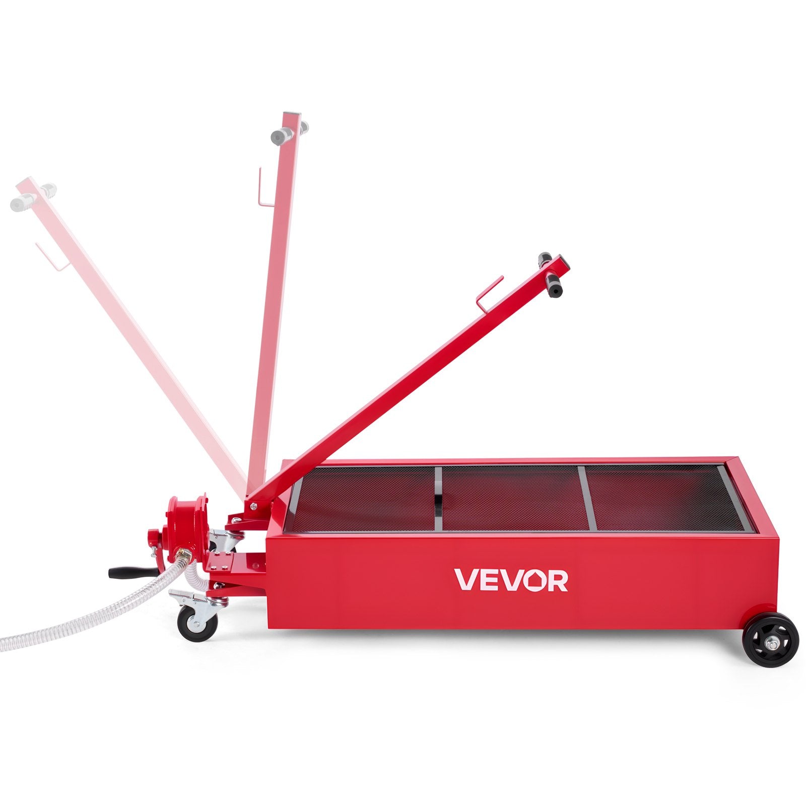 Low Profile Oil Drain Pan, 75.7 L Capacity, Rolling Oil Drain Pan with Manual Pump, 2.2 m Hose & T Folding V952-SDWSPYCJS20GXVX4S001V0