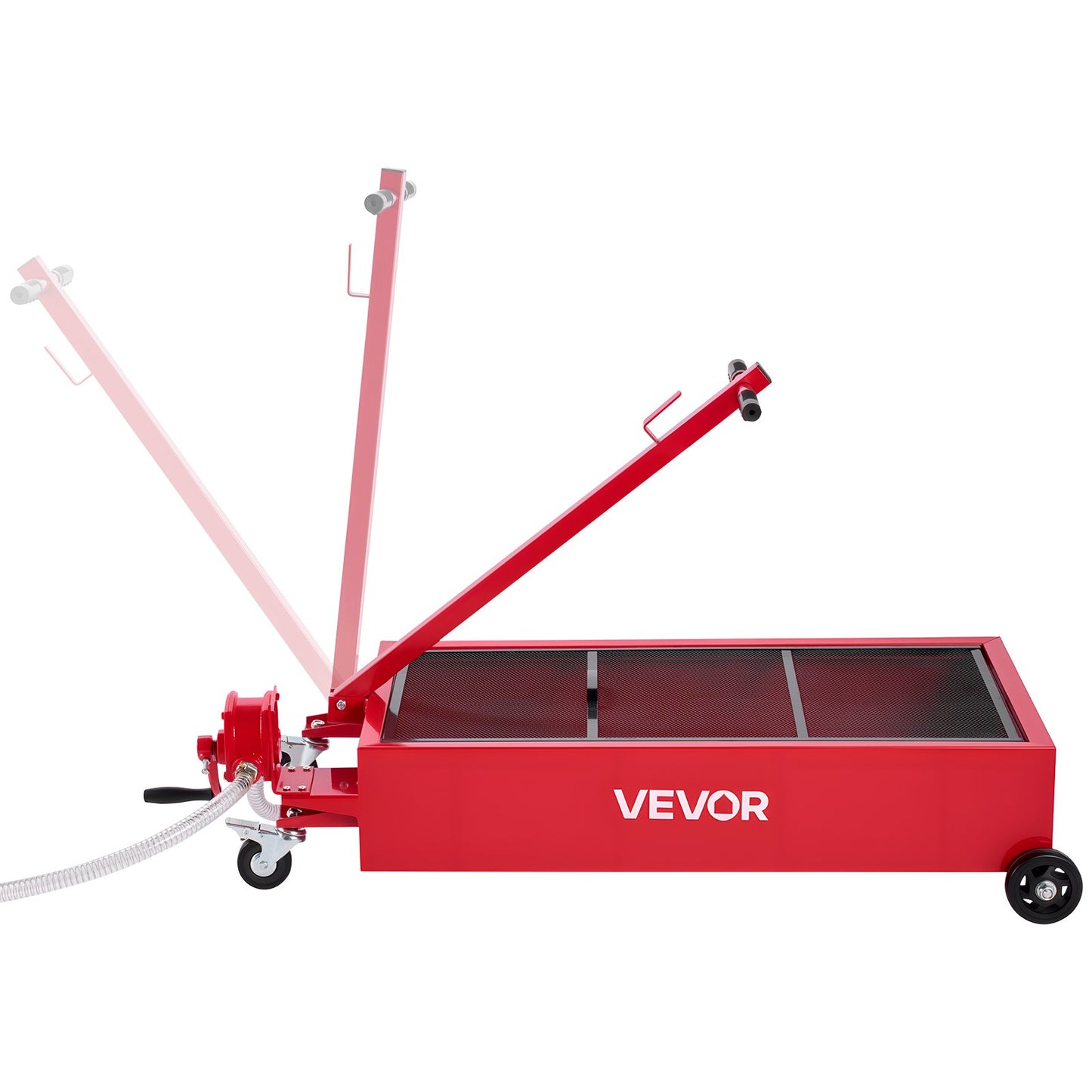 Low Profile Oil Drain Pan, 75.7 L Capacity, Rolling Oil Drain Pan with Manual Pump, 2.2 m Hose & T Folding V952-SDWSPYCJS20GXVX4S001V0