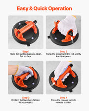 Vacuum Suction Cup, 203 mm Vacuum Glass Lifter with ABS Handle, 180 kg Max Lifting Capacity Tile Suction Cup V952-SDXP8YC240BA2HI23001V0