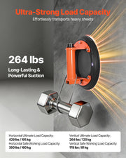 Vacuum Suction Cup, 203 mm Vacuum Glass Lifter with Metal Handle, 195 kg Max Lifting Capacity Tile Suction V952-SDXP8YC275BJBHP02001V0