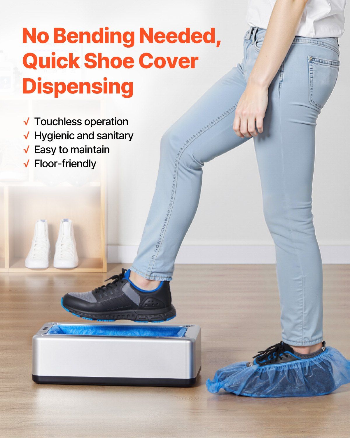 Shoe Cover Dispenser, Automatic Shoe Covers Dispenser with 100 Pcs of Non-Slip Disposable Shoes Covers, Fits V952-SDXTJYCXXTMB0GXXD001V0