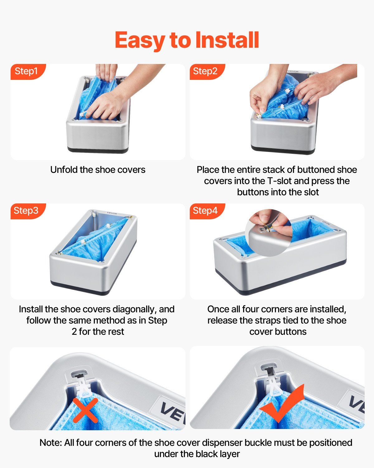 Shoe Cover Dispenser, Automatic Shoe Covers Dispenser with 100 Pcs of Non-Slip Disposable Shoes Covers, Fits V952-SDXTJYCXXTMB0GXXD001V0