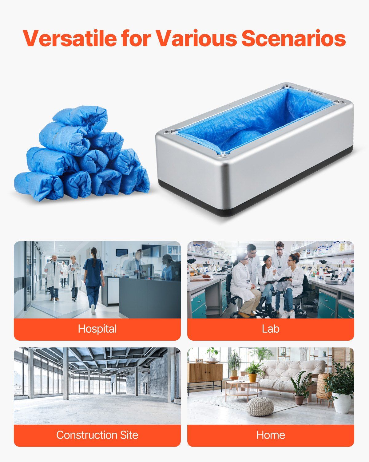 Shoe Cover Dispenser, Automatic Shoe Covers Dispenser with 100 Pcs of Non-Slip Disposable Shoes Covers, Fits V952-SDXTJYCXXTMB0GXXD001V0