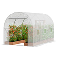 Walk-in Tunnel Greenhouse 9.58x6.43x6.23ft Galvanized Frame PE Cover White V952-SDXWS10X7X7F4BYNQV0