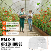 Walk-in Tunnel Greenhouse 9.58x6.43x6.23ft Galvanized Frame PE Cover White V952-SDXWS10X7X7F4BYNQV0