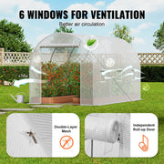 Walk-in Tunnel Greenhouse 9.58x6.43x6.23ft Galvanized Frame PE Cover White V952-SDXWS10X7X7F4BYNQV0