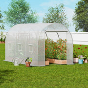 Walk-in Tunnel Greenhouse 9.58x6.43x6.23ft Galvanized Frame PE Cover White V952-SDXWS10X7X7F4BYNQV0