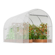Walk-in Tunnel Greenhouse 9.58x6.43x6.23ft Galvanized Frame PE Cover White V952-SDXWS10X7X7F4BYNQV0