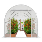 Walk-in Tunnel Greenhouse 9.58x6.43x6.23ft Galvanized Frame PE Cover White V952-SDXWS10X7X7F4BYNQV0