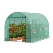 Walk-in Tunnel Greenhouse 9.58x6.43x6.23ft Galvanized Frame PE Cover Green V952-SDXWS10X7X7FP2NGIV0
