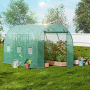Walk-in Tunnel Greenhouse 9.58x6.43x6.23ft Galvanized Frame PE Cover Green V952-SDXWS10X7X7FP2NGIV0