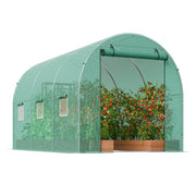 Walk-in Tunnel Greenhouse 9.58x6.43x6.23ft Galvanized Frame PE Cover Green V952-SDXWS10X7X7FP2NGIV0