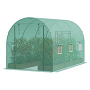 Walk-in Tunnel Greenhouse 9.58x6.43x6.23ft Galvanized Frame PE Cover Green V952-SDXWS10X7X7FP2NGIV0