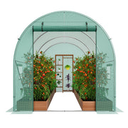 Walk-in Tunnel Greenhouse 9.58x6.43x6.23ft Galvanized Frame PE Cover Green V952-SDXWS10X7X7FP2NGIV0