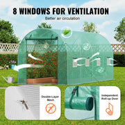 Walk-in Tunnel Greenhouse 14.6x6.36x6.3ft Galvanized Frame PE Cover Green V952-SDXWS15X7X7FO6TUWV0