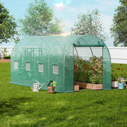 Walk-in Tunnel Greenhouse 14.6x6.36x6.3ft Galvanized Frame PE Cover Green V952-SDXWS15X7X7FO6TUWV0