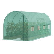 Walk-in Tunnel Greenhouse 14.6x6.36x6.3ft Galvanized Frame PE Cover Green V952-SDXWS15X7X7FO6TUWV0