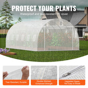 Walk-in Tunnel Greenhouse, 19.4x9.7x6.5 ft Hoop House Greenhouse Tunnel, Plant Hot House with Galvanized V952-SDXWS20X10X78IHE2V0
