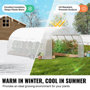 Walk-in Tunnel Greenhouse, 19.4x9.7x6.5 ft Hoop House Greenhouse Tunnel, Plant Hot House with Galvanized V952-SDXWS20X10X78IHE2V0