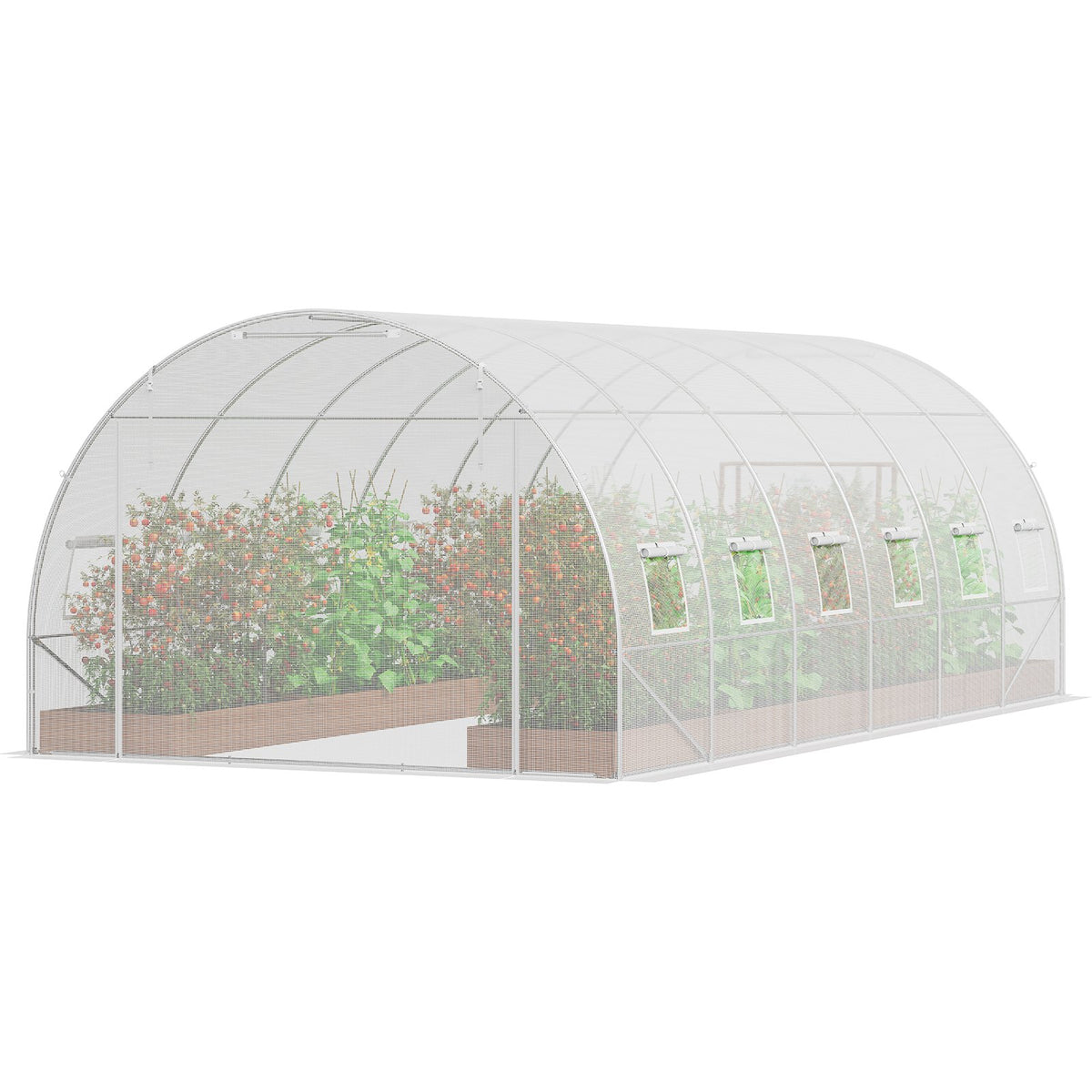 Walk-in Tunnel Greenhouse, 19.4x9.7x6.5 ft Hoop House Greenhouse Tunnel, Plant Hot House with Galvanized V952-SDXWS20X10X78IHE2V0