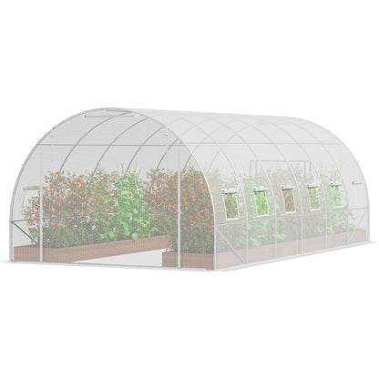 Walk-in Tunnel Greenhouse, 19.4x9.7x6.5 ft Hoop House Greenhouse Tunnel, Plant Hot House with Galvanized V952-SDXWS20X10X78IHE2V0