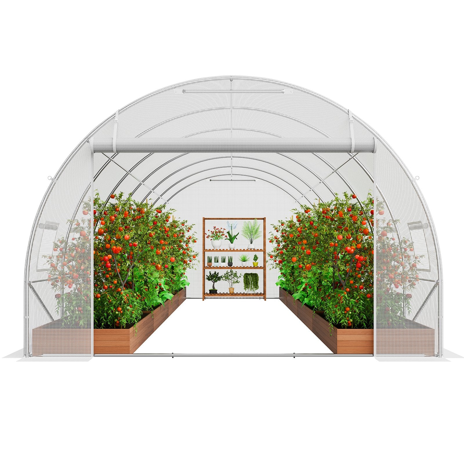 Walk-in Tunnel Greenhouse, 19.4x9.7x6.5 ft Hoop House Greenhouse Tunnel, Plant Hot House with Galvanized V952-SDXWS20X10X78IHE2V0