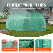 Walk-in Tunnel Greenhouse, 19.4x9.7x7.4 ft Hoop House Greenhouse Tunnel, Plant Hot House with Galvanized V952-SDXWS20X10X7C44VZV0