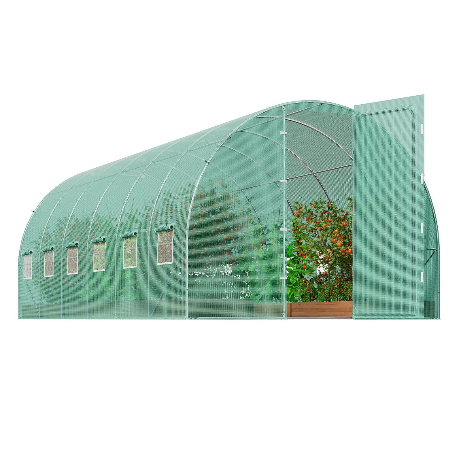 Walk-in Tunnel Greenhouse, 19.4x9.7x7.4 ft Hoop House Greenhouse Tunnel, Plant Hot House with Galvanized V952-SDXWS20X10X7C44VZV0